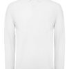 B&C BE INSPIRED Men's Long Sleeve Polo ID.001 White