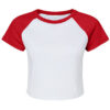 Bella+Canvas Women's Micro Rib Raglan Baby Tee White Red
