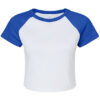 Bella+Canvas Women's Micro Rib Raglan Baby Tee White True Royal