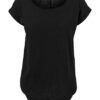 Build Your Brand Ladies' Long Slub Tee Black