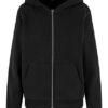 Build Your Brand Ladies Fluffy Zip Hoody Black