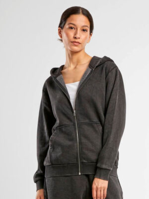 Build Your Brand Ladies Vintage Heavy Zip Hoody