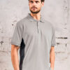 EXCD by Promodoro Unisex Contrast Polo New Light Grey (solid) Charcoal (solid)