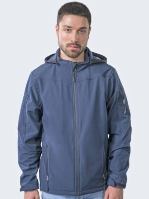 HRM Men's Hooded Soft-Shell Jacket