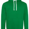 Just Hoods Varsity Hoodie Kelly Green Arctic White