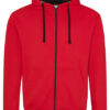 Just Hoods Varsity Zoodie Fire Red Jet Black