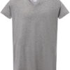 JHK Ladies' Curves T-Shirt V-Neck Grey Melange