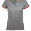SOL´S Women's Polo Shirt Pasadena Grey Melange Orange