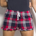 SF Clothing Women's Tartan Frill Lounge Shorts