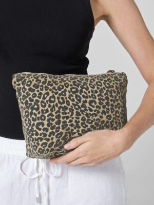 Westford Mill Leopard Print Canvas Accessory Bag