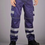 YOKO Hi-Vis Cargo Trousers With Knee Pad Pockets