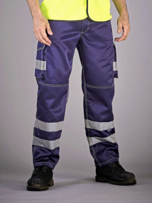 YOKO Hi-Vis Cargo Trousers With Knee Pad Pockets